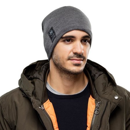 BUFF® Zimní Čepice Knitted & Fleece Hat Solid GREY